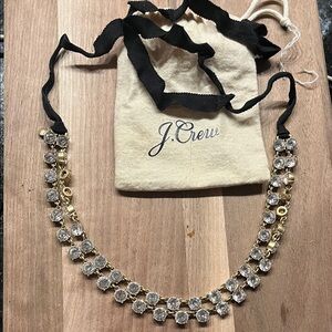 J. Crew Black and Gold Crystal Necklace